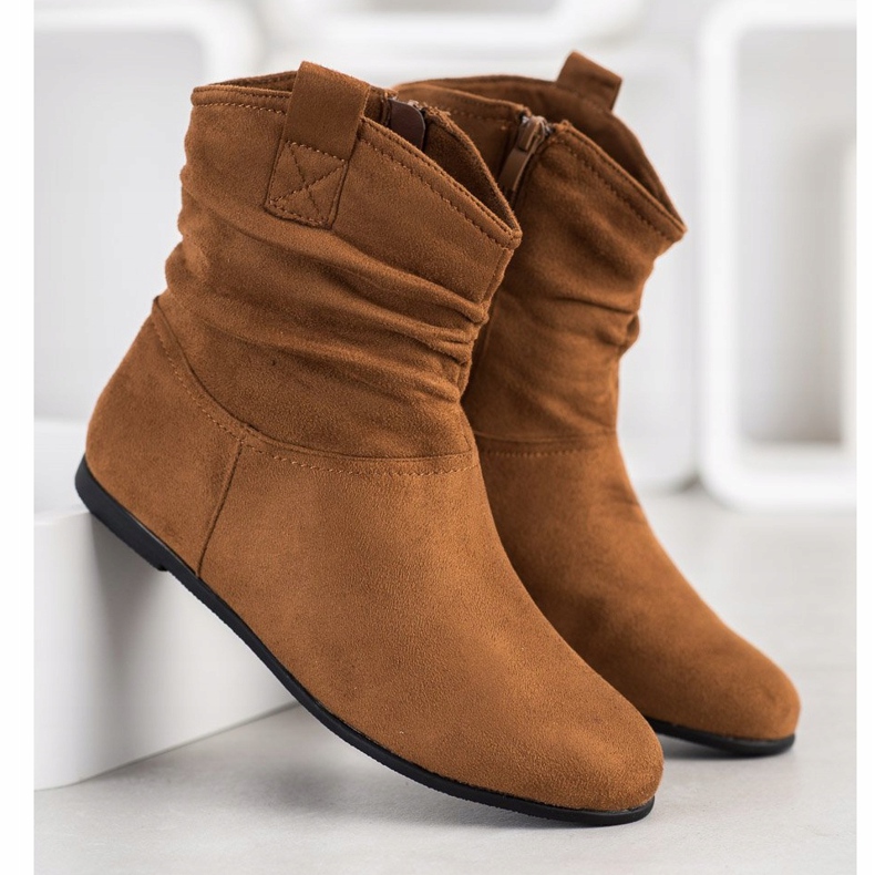 SHELOVET Bottines décontractées en daim brun 2