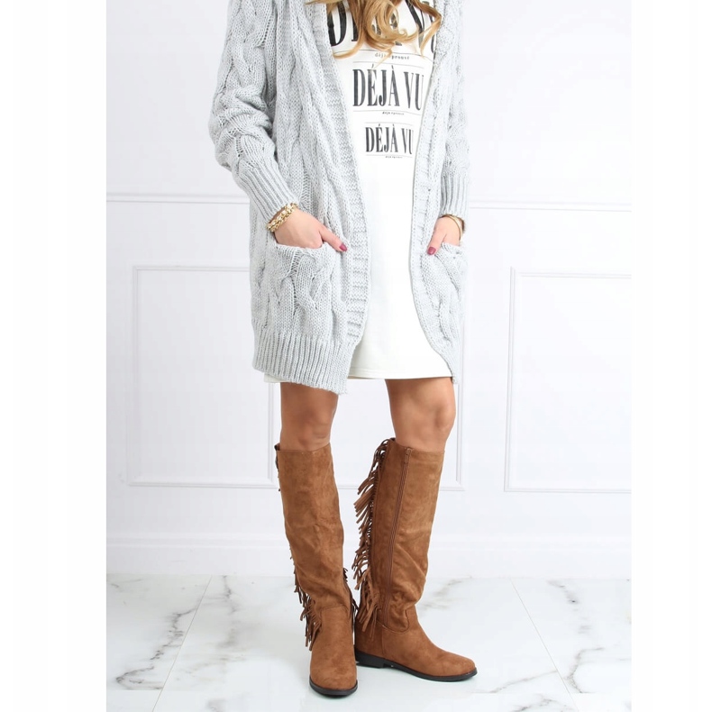 Boots à franges camel compensées cachées ST-28P Camel beige 1