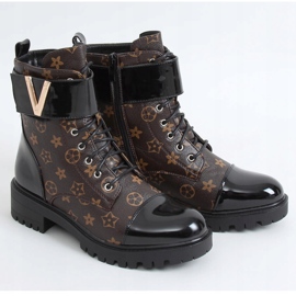 Bottines à lacets pour femme NC1073 Noir brun le noir 1