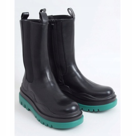 Noir Bottes moto YK05 NOIR / VERT 2