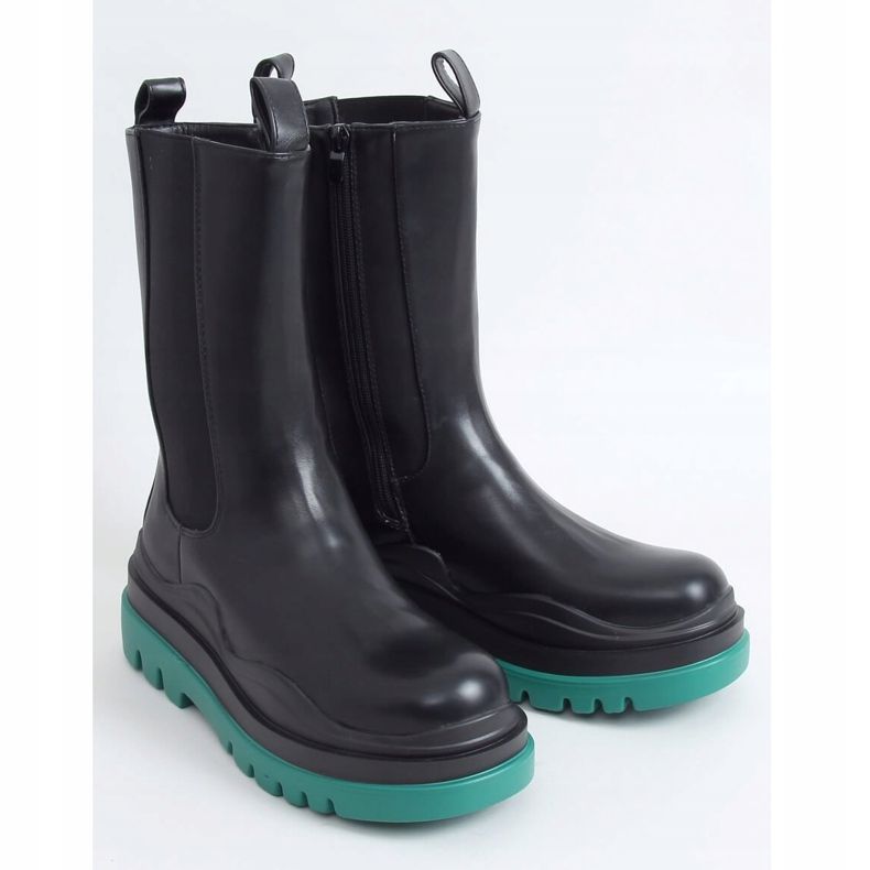 Noir Bottes moto YK05 NOIR / VERT 2