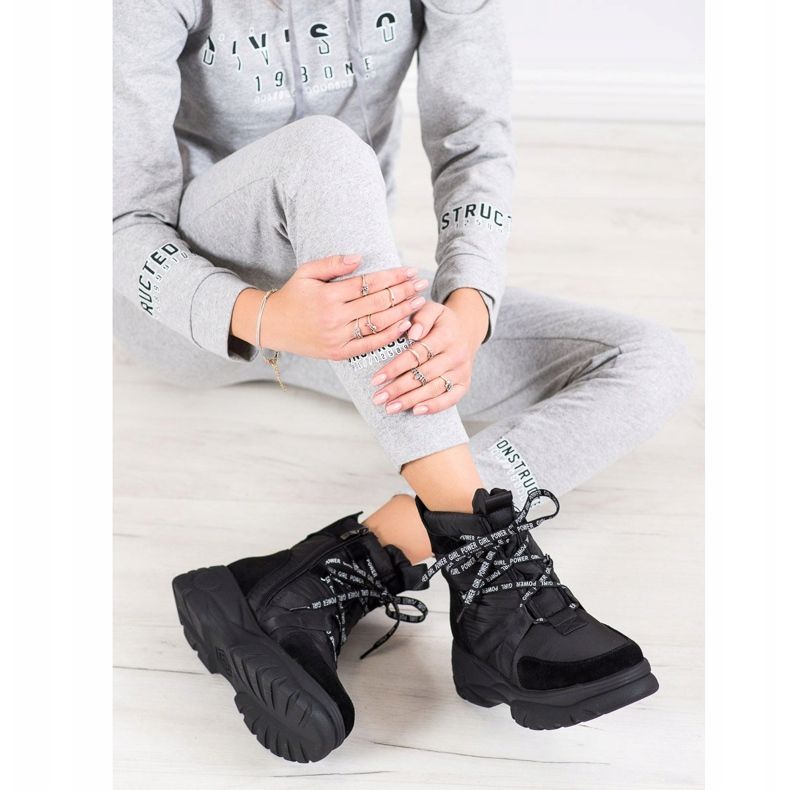 SHELOVET Bottes de neige de sport chaudes noir 1