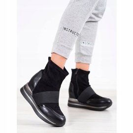 SHELOVET Bottes compensées à la mode noir 2