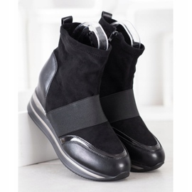 SHELOVET Bottes compensées à la mode le noir 3