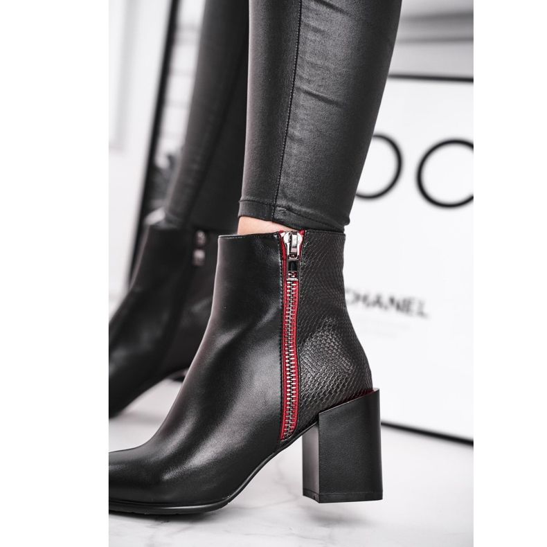 S.Barski Bottes noires Lippi pour femmes noires le noir rouge 3
