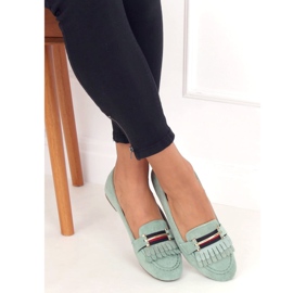 Mocassins femme aigue-marine 88-381 Vert 1
