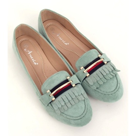 Mocassins femme aigue-marine 88-381 Vert 2