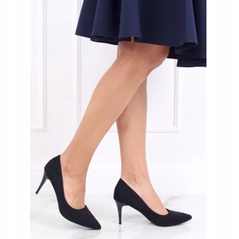 Escarpins sur un talon confortable noir NF-49P Noir 3