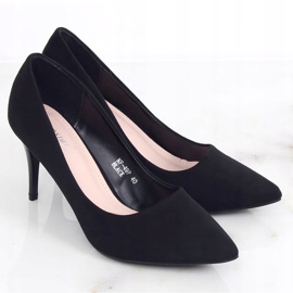 Escarpins sur un talon confortable noir NF-49P Noir 2