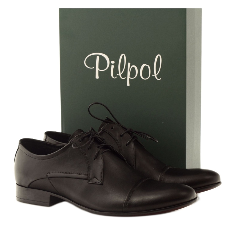 Chaussures classiques pour hommes Pilpol 1642 noir le noir 4 Chaussures classiques pour hommes Pilpol 1642 noir le noir 4