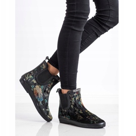 Kylie Bottes en daim à fleurs le noir 3
