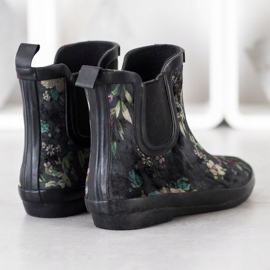 Kylie Bottes en daim à fleurs le noir 4