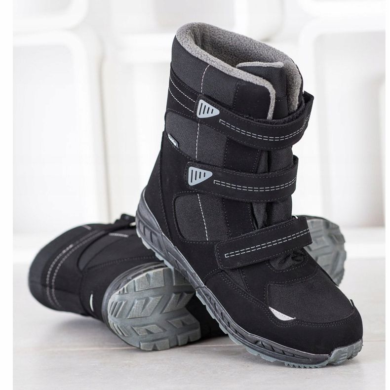 SHELOVET Bottes de neige velcro noir 1