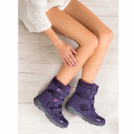 SHELOVET Bottes de neige velcro violet 1