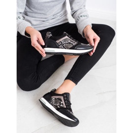 Kylie Baskets à la mode blanche le noir gris 1