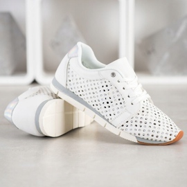 Kylie Baskets blanches ajourées argent 1