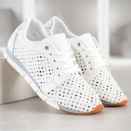 Kylie Baskets blanches ajourées argent 2