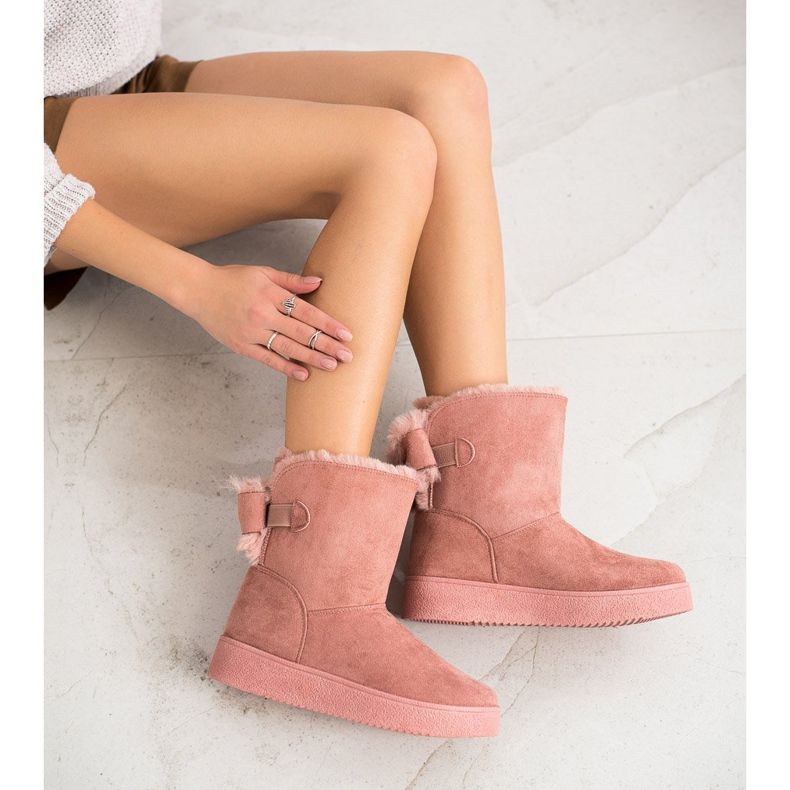 SHELOVET Mukluki avec un arc rose 1 SHELOVET Mukluki avec un arc rose 1