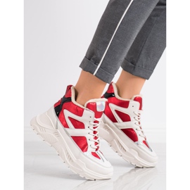 Seastar Bottines de sport à la mode blanc noir rouge 1