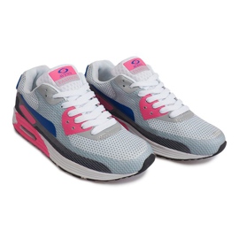 Chaussures de sport pour femmes B49-1 Blanc blanche bleu rose gris 1