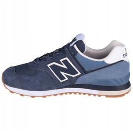 Chaussures New Balance U ML574GRE blanche bleu marin bleu 1