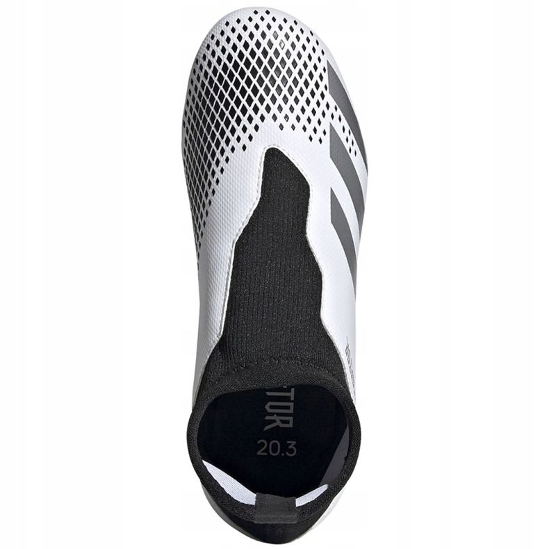 Chaussures de foot Adidas Predator 20.3 Ll Fg Jr FW9212 blanche blanche 2 Chaussures de foot Adidas Predator 20.3 Ll Fg Jr FW9212 blanche blanche 2