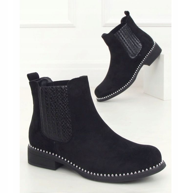 Bottines Chelsea noires, daim noir HQ231 Noir 1