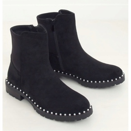 Bottines Chelsea noires avec perles RQ336 Noir le noir 1