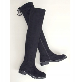 Bottes de mousquetaire noires 8375-PG Noir le noir 1
