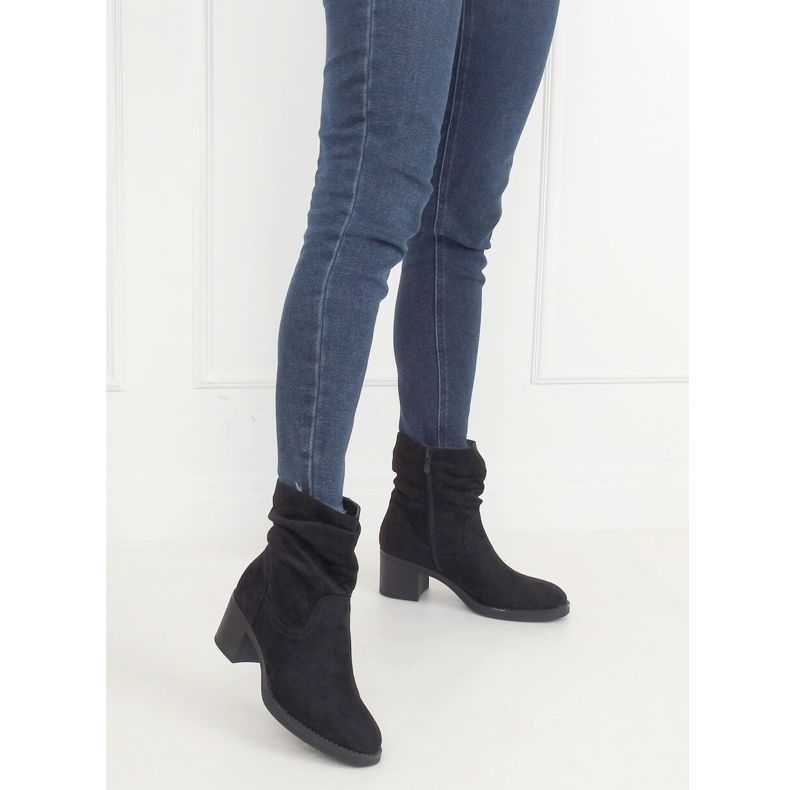 Bottines à talons noires 6341 Noir 1