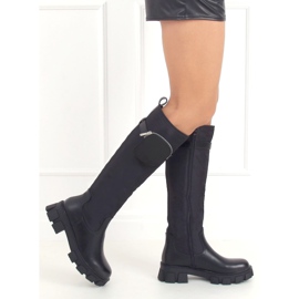 Bottes noires avec un sac à main RB100P Noir le noir 1