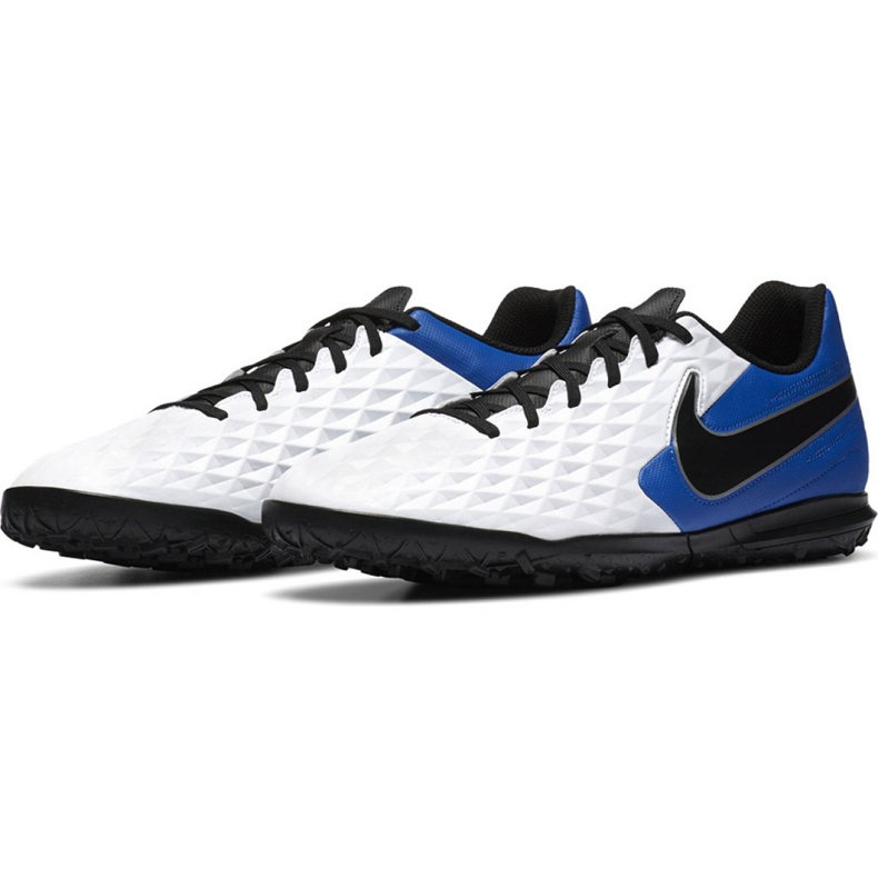 Nike Tiempo Legend 8 Club Tf M AT6109 104 chaussures de football noir, bleu, blanc blanc 1