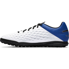 Nike Tiempo Legend 8 Club Tf M AT6109 104 chaussures de football noir, bleu, blanc blanche 2