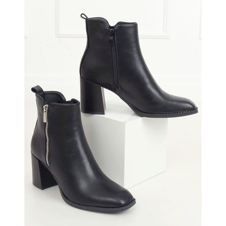 Bottines noires à talons 8373-GA Noir le noir 1