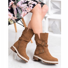 Super Mode Bottes hautes à boucle brun 1
