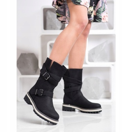 Super Mode Bottes hautes à boucle le noir 1