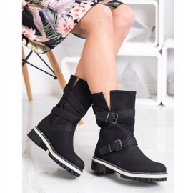 Super Mode Bottes hautes à boucle le noir 2