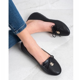 Ballerines Ajourées À Noeud VINCEZA le noir 2
