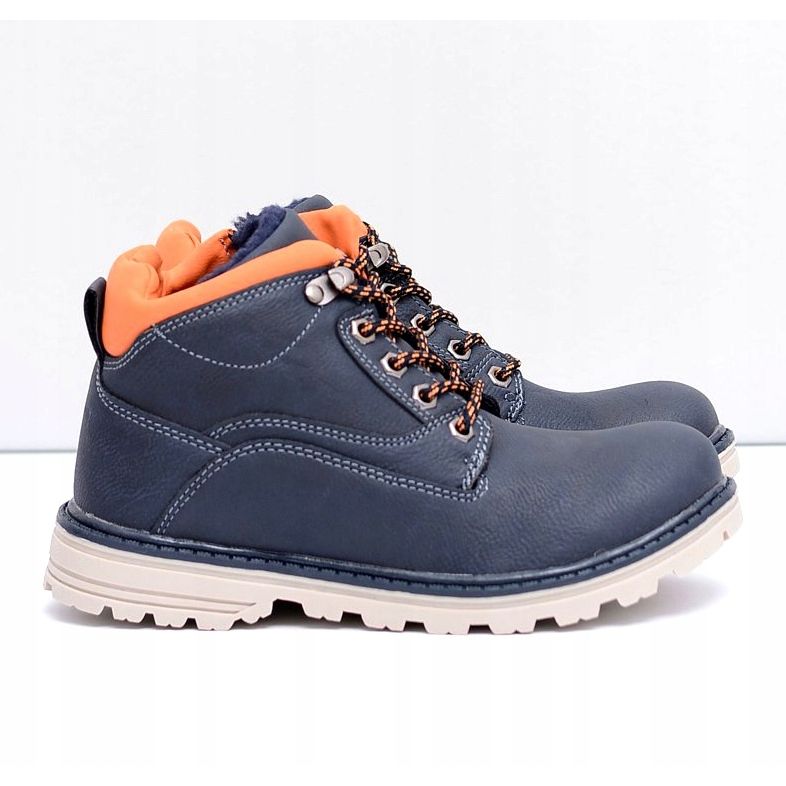 Vico Bottes chaudes bleu marine pour garçon avec molleton Billy orange 1