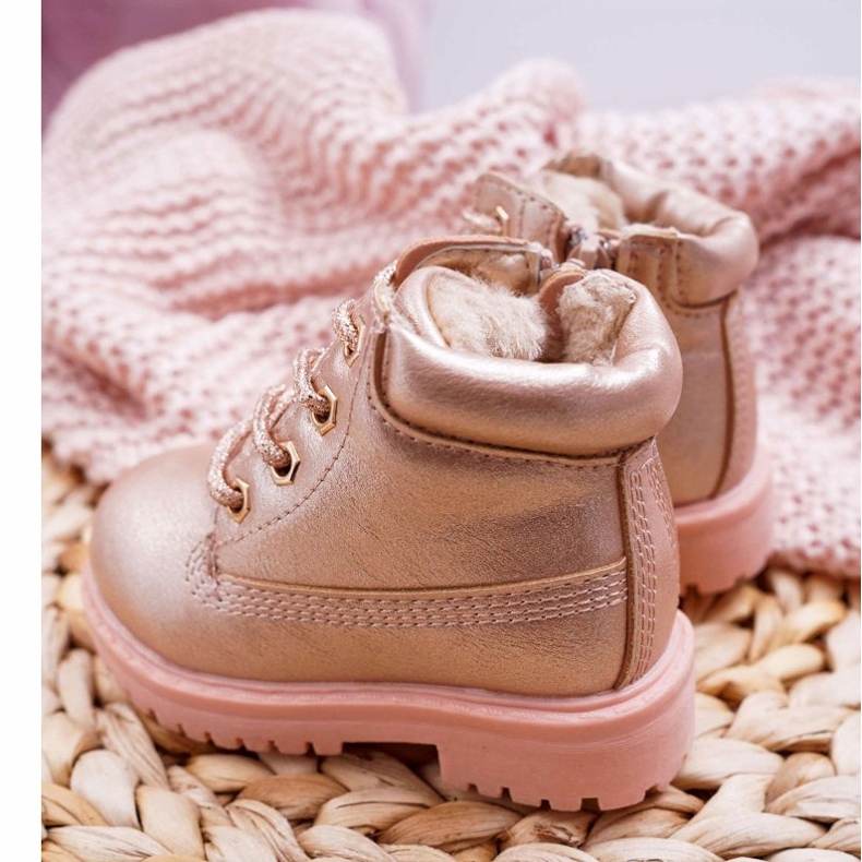 Bottes chaudes Trappeurs pour enfants Champagne Dexter rose 3 Bottes chaudes Trappeurs pour enfants Champagne Dexter rose 3