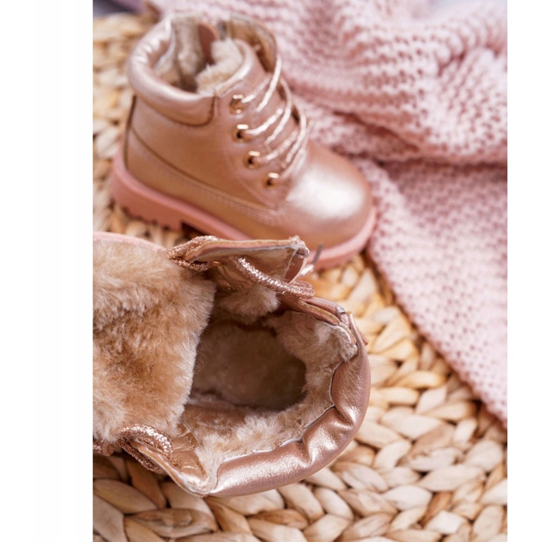 Bottes chaudes Trappeurs pour enfants Champagne Dexter rose 4 Bottes chaudes Trappeurs pour enfants Champagne Dexter rose 4