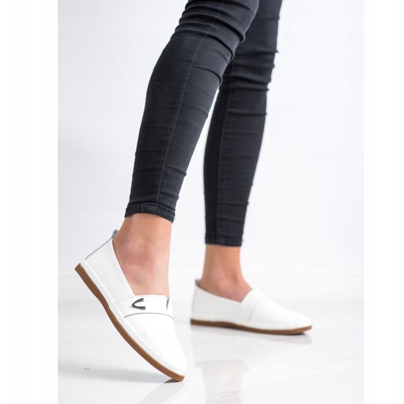 Slippers en cuir VINCEZA blanche 1 Slippers en cuir VINCEZA blanche 1