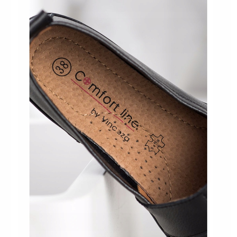 Slippers en cuir VINCEZA le noir 1