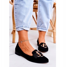 Nicole Mocassins en daim pour femmes Ballerines Mary-Jane noires 2