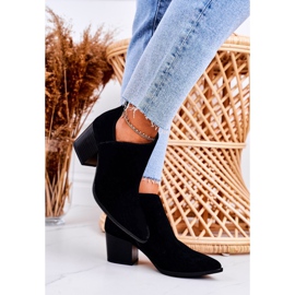 Nicole Boots Femme En Daim Découpé Noir Lawrence le noir 3