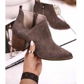 Nicole Bottines Femme Avec Découpe En Daim Marron Lawrence brun 3