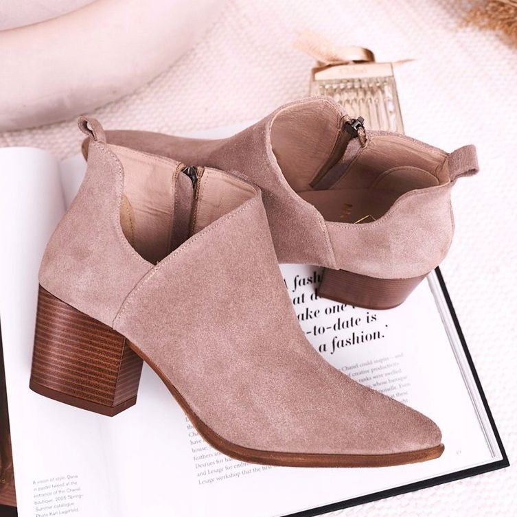 Nicole Bottes pour femmes avec une découpe en daim cappuccino Lawrence brun multicolore 2