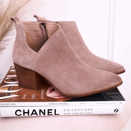 Nicole Bottes pour femmes avec une découpe en daim cappuccino Lawrence brun multicolore 3