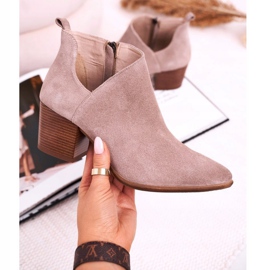 Nicole Bottes pour femmes avec une découpe en daim cappuccino Lawrence brun multicolore 1