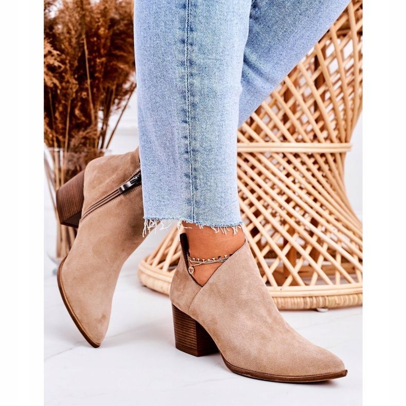 Nicole Bottines Femme À Découpes En Daim Beige Lawrence brun 1